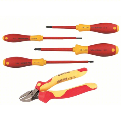 WIHA Kit de Herramientas Aisladas de 5 Piezas para trabajos eléctricos.