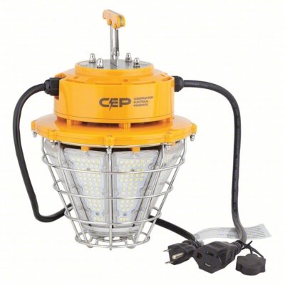 Luz colgante LED SOUTHWIRE High Bay 12,000 lm con jaula de protección y gancho de montaje.