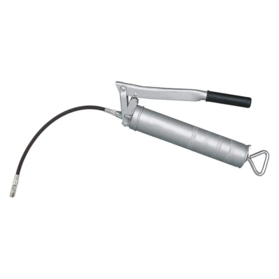 Pistola de Engrasado de Palanca Westward 45CT44 con manguera flexible de 12" y presión máxima de 6,000 PSI, ideal para aplicaciones industriales, automotrices y mineras.