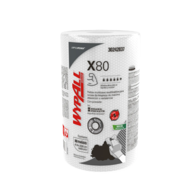 WypAll X80 rollo de paños de limpieza industriales con Power Pockets