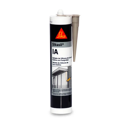 Sellador de silicona acético Sika Sikasil IA Gris 280 ml para juntas y acristalamientos