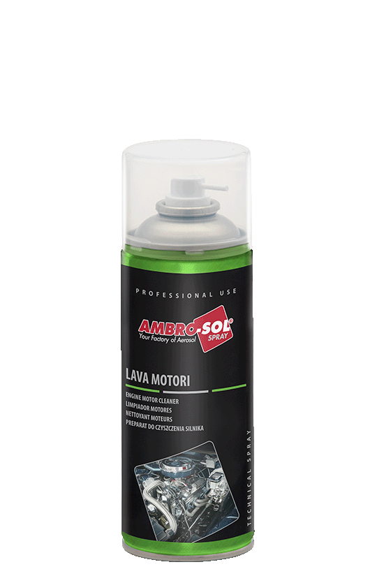 Limpiador de motores Ambro-Sol spray 400ml para eliminar grasa y aceite de motores.