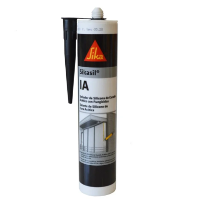 Sellador de silicona acético Sika Sikasil IA Negro 280 ml para juntas y acristalamientos