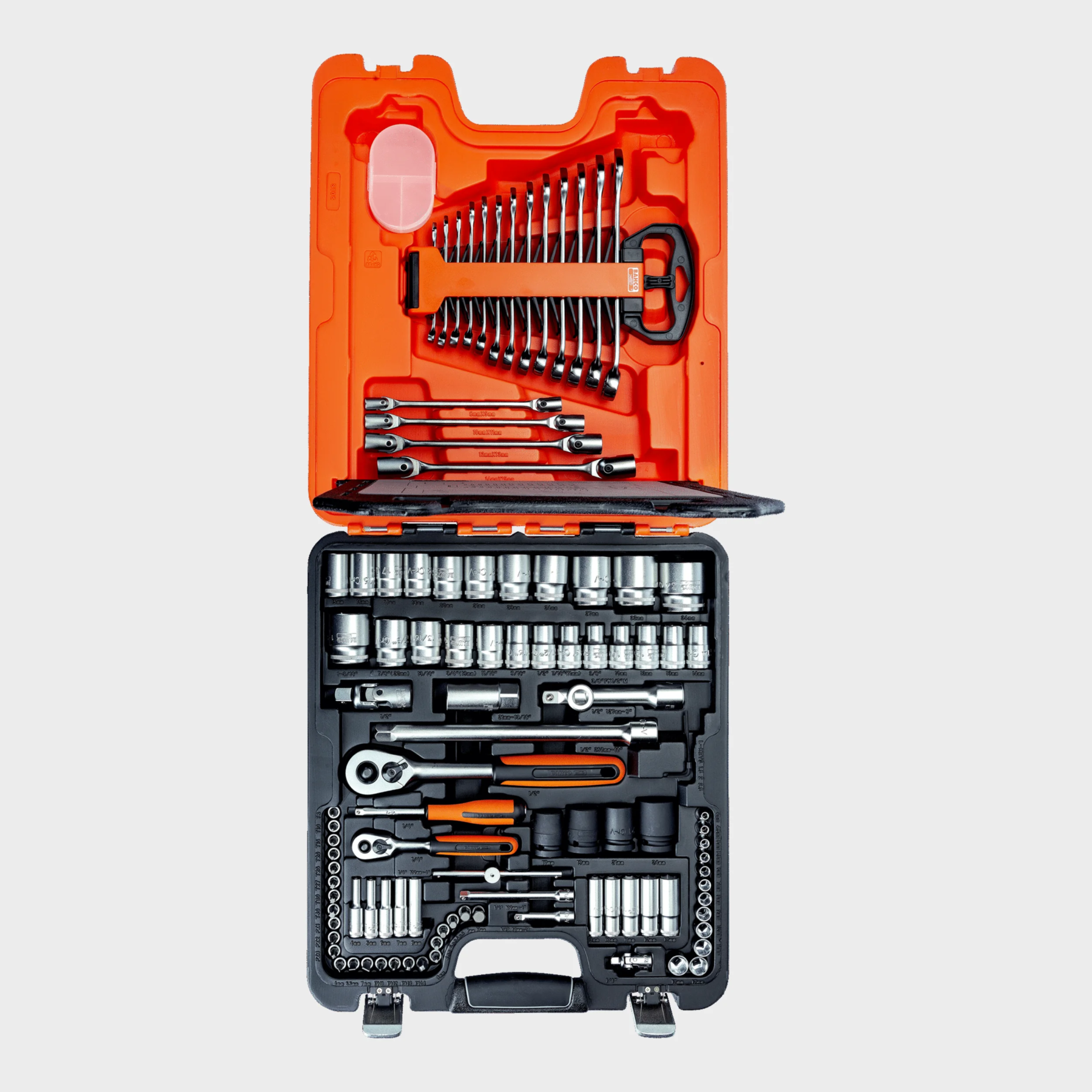 BAHCO SET DE DADOS S106 106 PIEZAS PROFESIONAL Set de dados Bahco S106 de 106 piezas con encastre 1/4 y 1/2