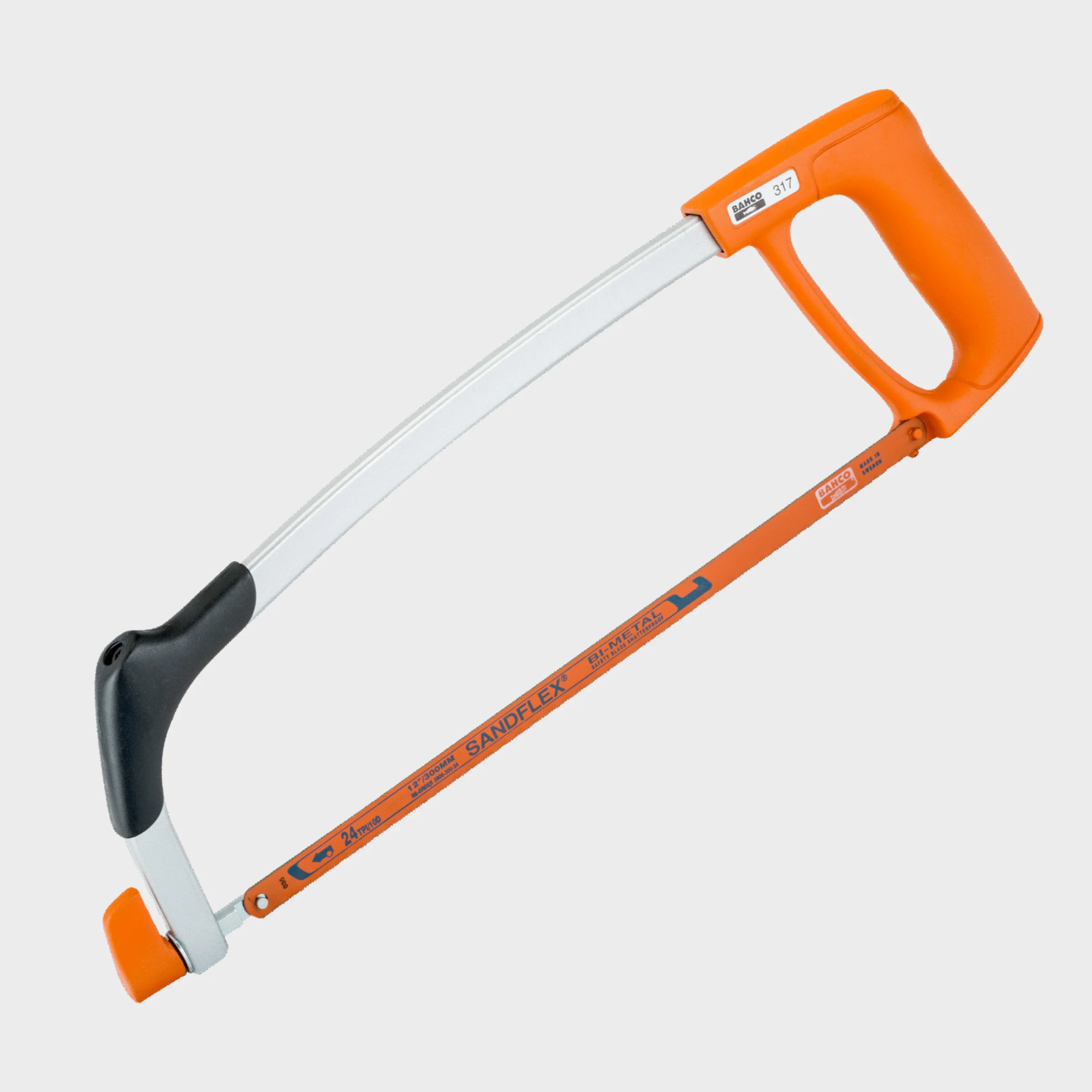 Bahco Sandflex arco de sierra tradicional 317 arco de sierra Bahco Sandflex 317 con hoja bimetálica 24 TPI para corte de metal