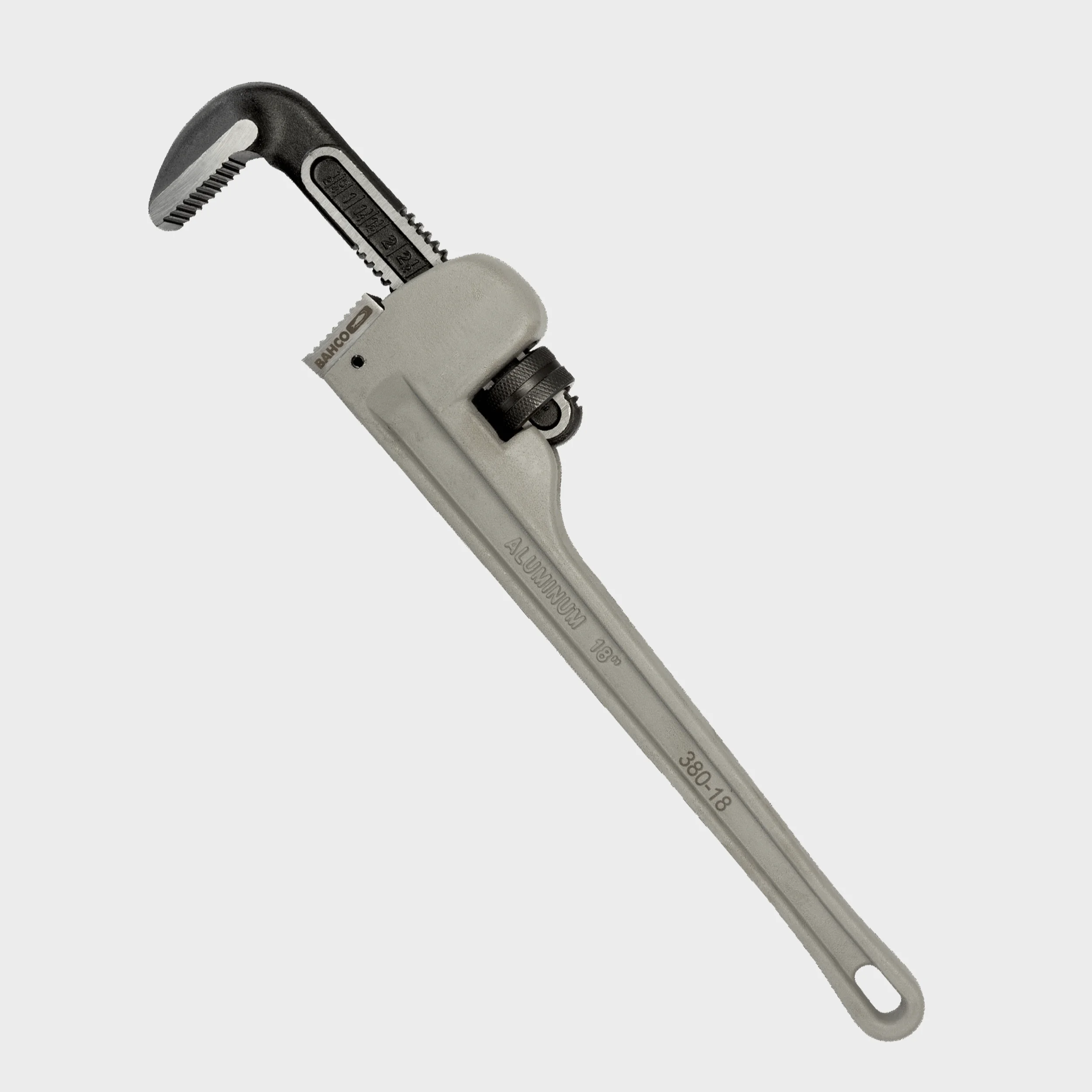 Llave Stillson de aluminio Bahco modelo 380 ligera y resistente para tuberías