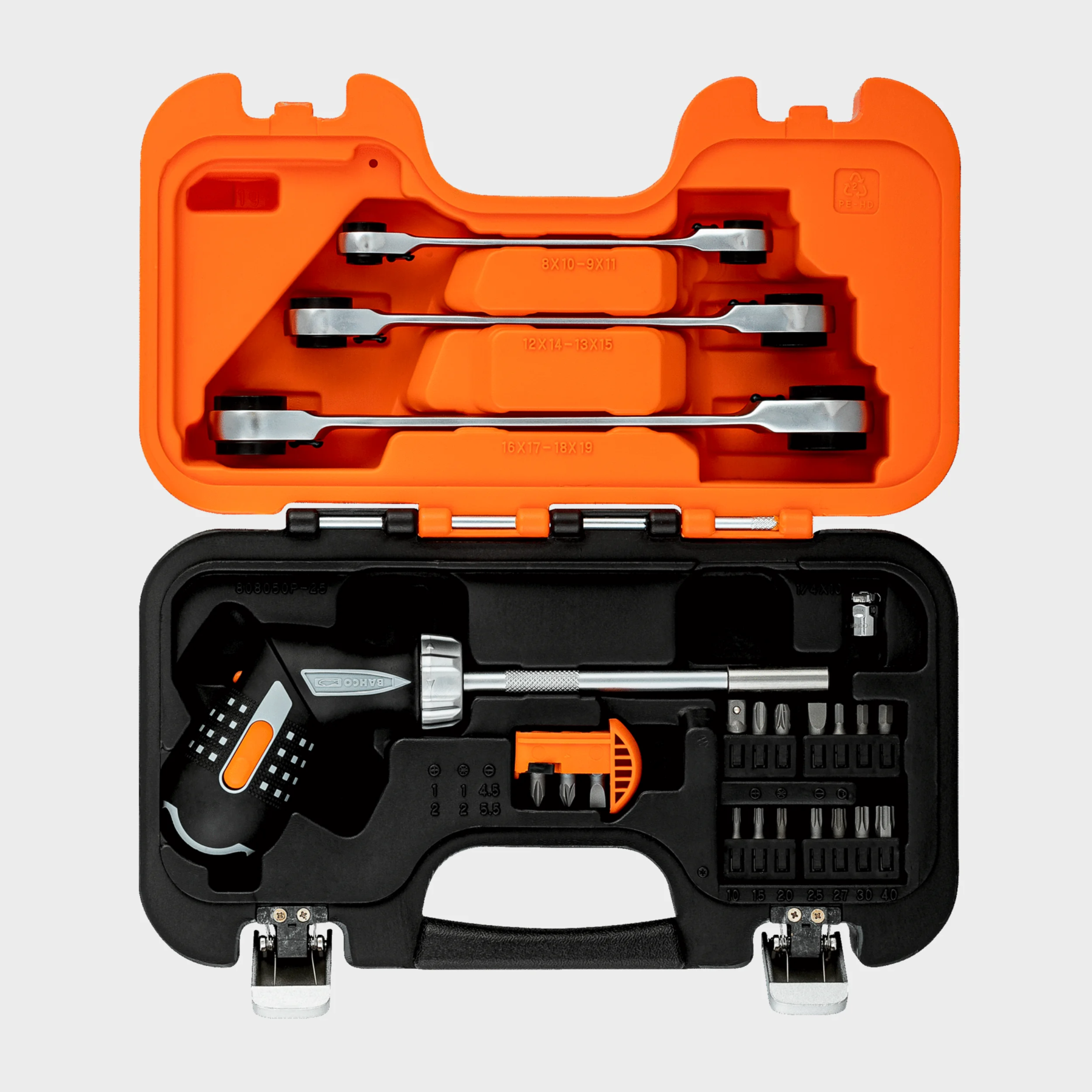 BAHCO DESTORNILLADOR CON RATCHET 25 PIEZAS 808050P-25 Juego de destornillador Bahco 808050P-25 con ratchet y puntas en estuche