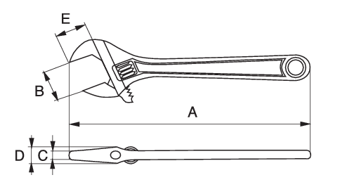 llave ajustable Bahco Ergo 9029-9035 apertura 55 mm con mango ergonómico