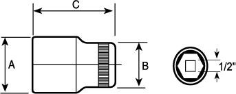 Dado hexagonal Bahco 7800SM encastre 1/2 Dynamic Drive cromado