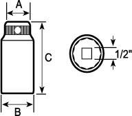 Dado para bujías Bahco 7805ZZ encastre 1/2 pulido fino