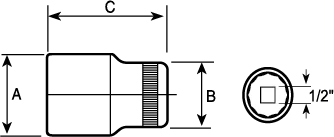 Dado poligonal Bahco 7800D encastre 1/2 12 puntas cromado