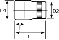 Dado poligonal Bahco A7400DZ encastre 3/8 pulgadas paredes delgadas