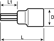 Dado de punta hexagonal Bahco 7809M encastre 1/2 cromado