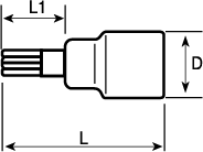 Dado punta XZN Bahco 7809XZN encastre 1/2 cromado