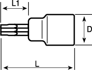 Dado punta Torx Bahco 7809TORX encastre 1/2 cromado