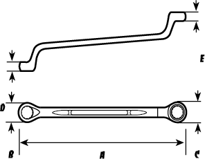 Llave corona extra acodada Bahco modelo 2 de acero vanadio con perfil Dynamic Drive