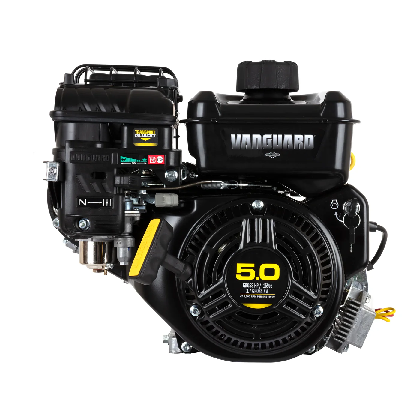 Motor horizontal Briggs & Stratton Vanguard 5 HP 169 CC para aplicaciones industriales, agrícolas y comerciales.