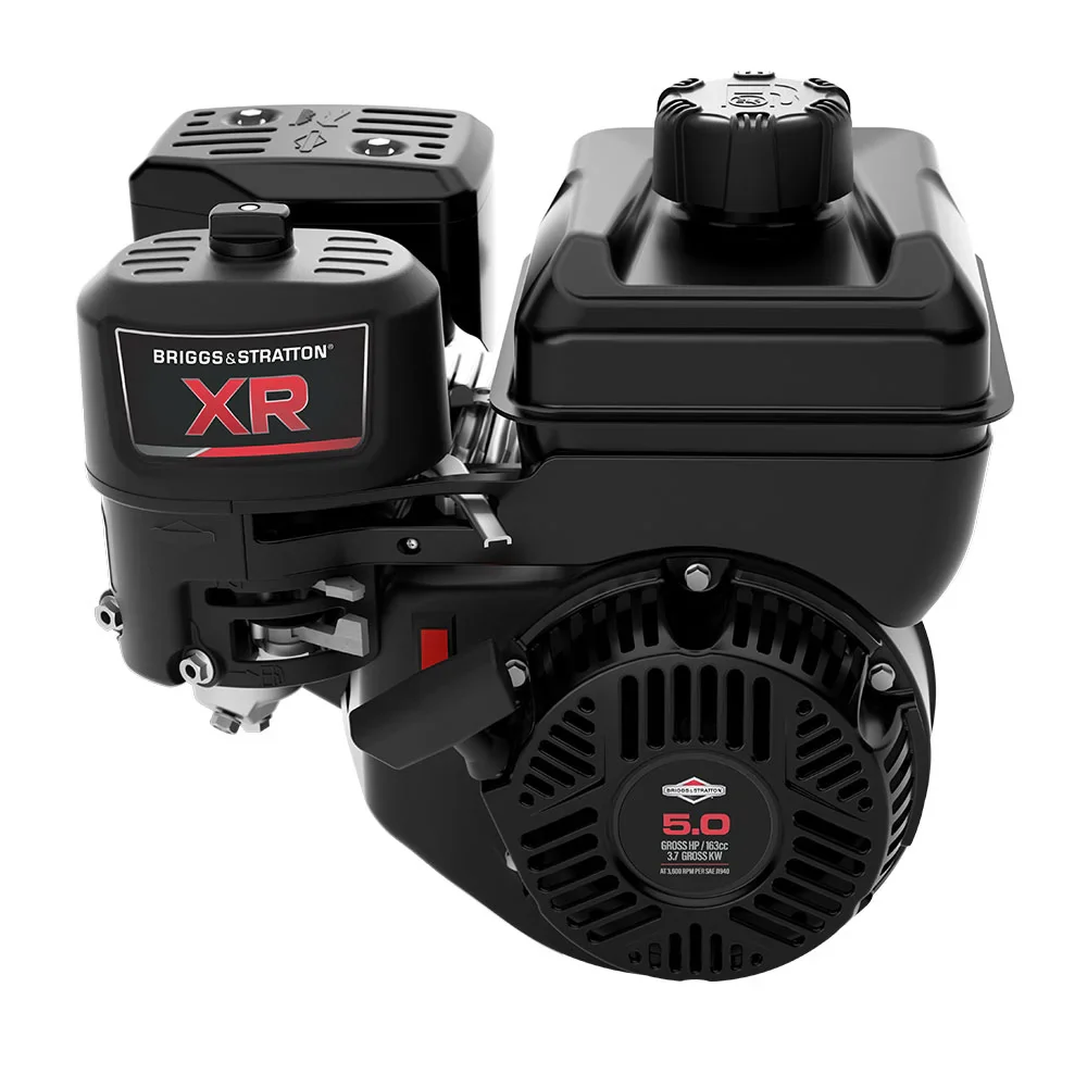 Motor horizontal Briggs & Stratton XR 5.0 HP 163 CC con tecnología OHV y camisa de hierro fundido.